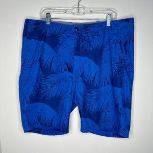 Nautica Size 38W Blue Botanical Print Shorts, 8.25" inseam